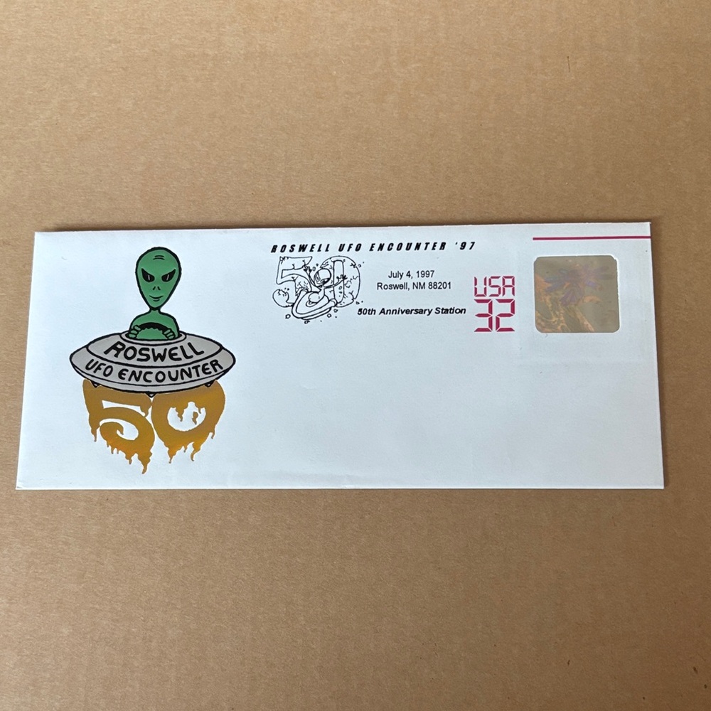 Roswell UFO Encounter Commemorative Envelope - Rare